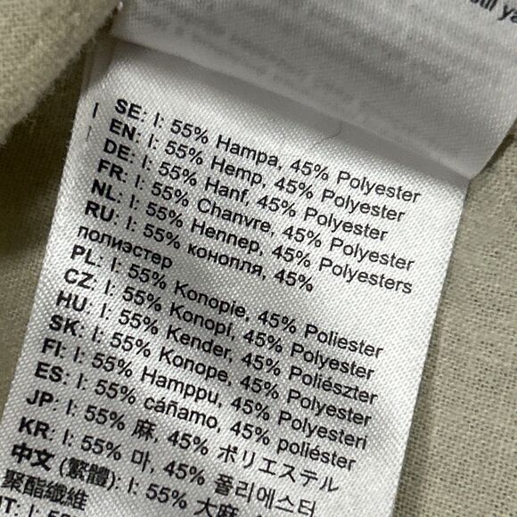 Fjallraven Shirt Womens Large Övik Hemp Beige Button Down Short Sleeve - Picture 5 of 8